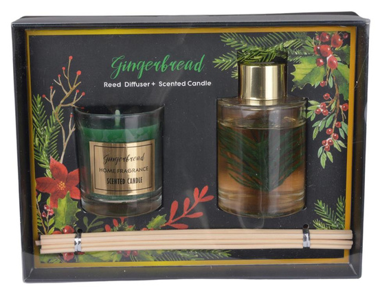 Zestaw dyfuzor zapachowy + świeczka gingerbread