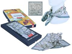 Apaszka - V. van Gogh, Kwitnący Migdałowiec, srebrna (CARMANI)