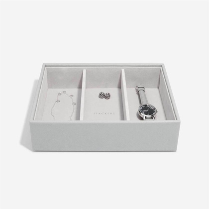 Szkatułka na biżuterię Stackers 3 komorowa classic kamienna szarość
