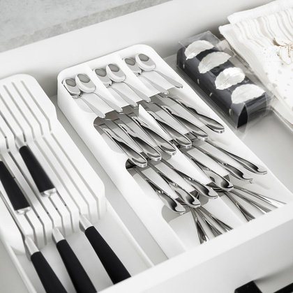 Organizer wkład do szuflady na sztućce biały 39x17x5,5 cm