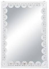 Lustro białe w koronkowej metalowej ramie