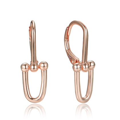 MINET Nowoczesne pozłacane srebrne kolczyki