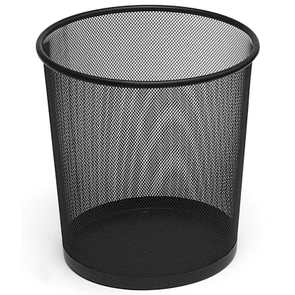 Kosz na odpady śmieci biurowy metalowy czarny 26x28 cm