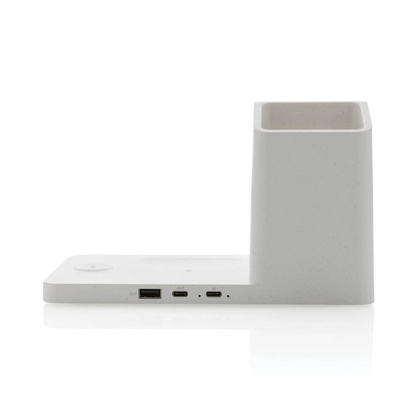 Ładowarka bezprzewodowa 3 w 1 15W Ontario, plastik z recykignu