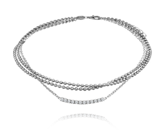 MINET Srebrny łańcuszek na nogę z cyrkonią