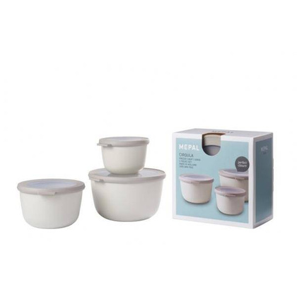 Zestaw 3 misek Cirqula okrągła 500 1000 2000 Nordic White 106231032500