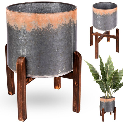 Osłonka na doniczkę na stojaku stalowa 32x40 cm