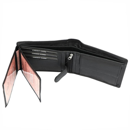 Portfel męski skórzany TCC 5600-3 RFID Czarny