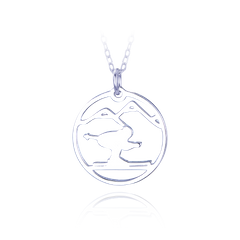 MINET Naszyjnik srebrny narciarz