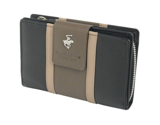 BH-361 COLOURS Portfel damski skórzany Czarny