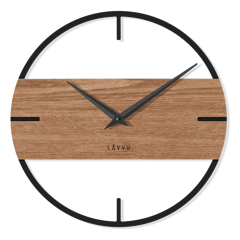 LAVVU Stylowy drewniany zegar LOFT o industrialnym wyglądzie ⌀35cm