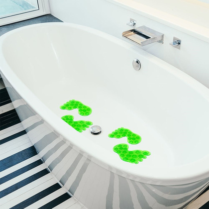 Podkładki antypoślizgowe z przyssawkami stopy zielone zestaw 4 szt.