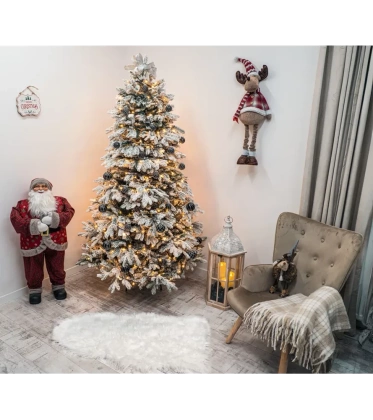 Choinka sztuczna PE02 150 cm biała  ośnieżona  z metalowym stojakiem