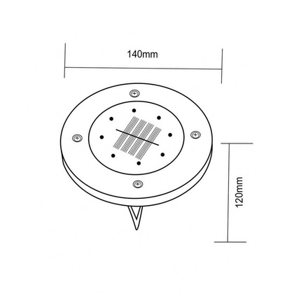 lampa solarna 8 LED SMD do wbicia w podłoże kpl. 4 szt.