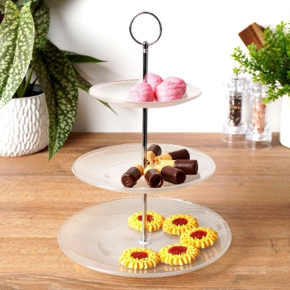 Patera szklana 3-poziomowa 33 cm