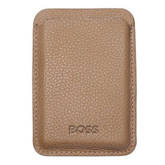Magnetyczne etui na karty do smartfona Hugo Boss Magnet Mobile Classic Grained Camel