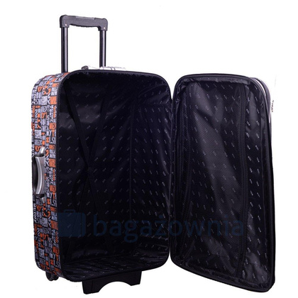 Mała kabinowa walizka PELLUCCI RGL 773 S Szaro Pomarańczowa