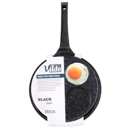 Patelnia do jajek granitowa 4 otwory BLACK LINE 26 cm