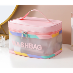 Kosmetyczka rozkładana WASHBAG kuferek róż KS74