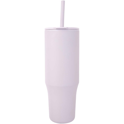 Alnair powerbank o pojemności 5000 mAh i mocy 10 W, wykonany z tworzyw sztucznych pochodzących z recyklingu, z wbudowaną podstawką i kablem 2 w 1