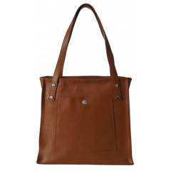 Skórzana Włoska torba na ramię Vera Pelle miękka , pojemna a4 Camel  WR365C