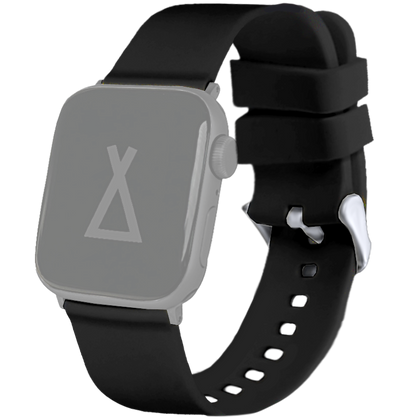 LAVVU Czarny silikonowy pasek do zegarka dla APPLE WATCH 42-44 mm