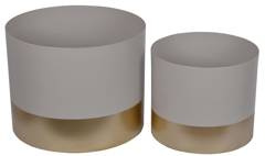 Kpl.2 donic beżowych metalowych ze złotym dołem wysokie