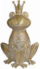 Żaba z koroną ceramiczna złota