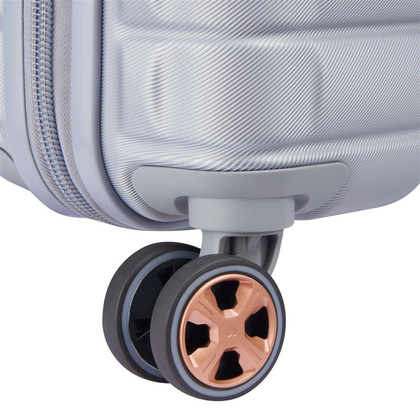 Delsey Shadow 5.0 mała srebrna walizka kabinowa na kółkach 55 cm