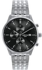 LAVVU Zegarek męski​ YSTAD Chronograph Black z wodoszczelnością 100M
