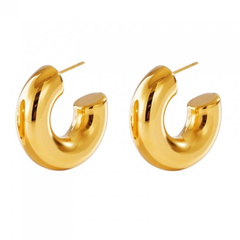 Kolczyki ze stali szlachetnej pozłacanej 14k złotem, grube KOŁA sztyft KST3324