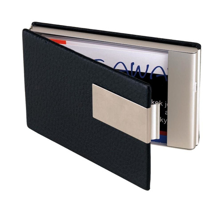 Etui na wizytówki COOL CARDS, czarny, srebrny