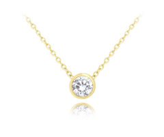 MINET Pozłacany naszyjnik srebrny z białą cyrkonią