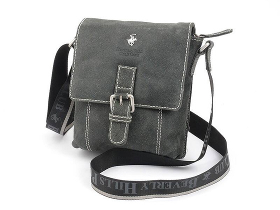 BH-322 NEBRASKA Torba na ramię skórzana Szara
