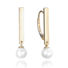 MINET Pozłacane srebrne kolczyki z naturalnymi perłami