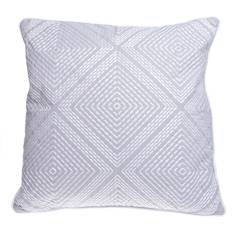 Poduszka szara z białym haftem