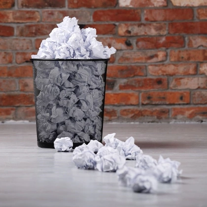 Kosz na odpady śmieci biurowy metalowy czarny 26x28 cm