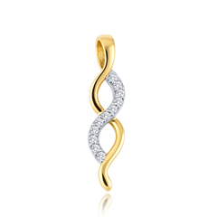MINET Elegancka złota zawieszka z białą cyrkonią Au 585/1000 0,65g