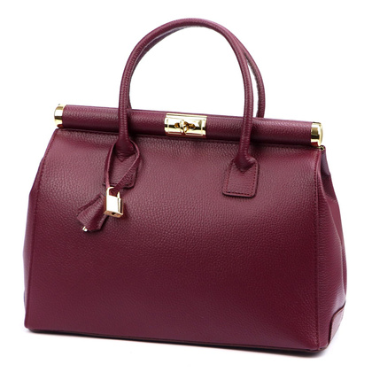 Klasyczna torebka miejska z naturalnej, miękkiej skóry licowej