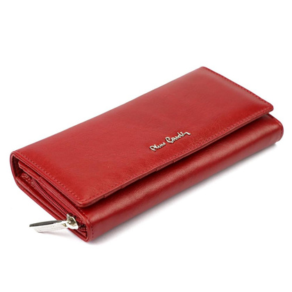 Portfel damski skórzany PIERRE CARDIN 06 ITALY 106 Czerwony