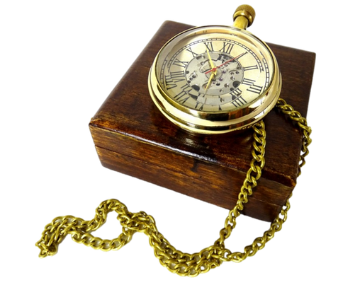 Zegarek mechaniczny retro w pudełku drewnianym - WDM229/2