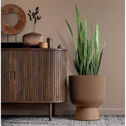 DONICZKA DO KWIATÓW MILLY NA NODZE ŚR 24CM JASNY SZARY