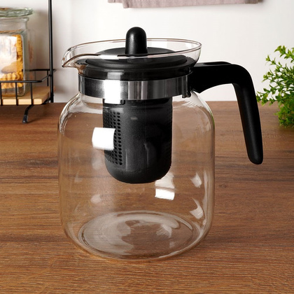 Dzbanek do herbaty z zaparzaczem i pokrywką żaroodporny 1,4 l
