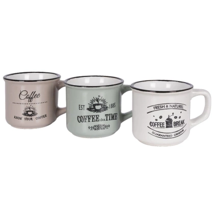 Kubek z uchem ceramiczny do kawy zestaw komplet kubków na prezent 160 ml 3 sztuki