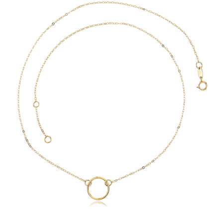 MINET Przyzwoity złoty naszyjnik z kółkiem Au 585/1000 1,50g