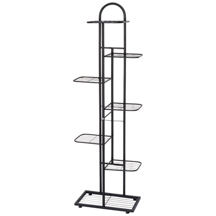 Kwietnik 7-poziomowy na doniczki metalowy czarny 138 cm