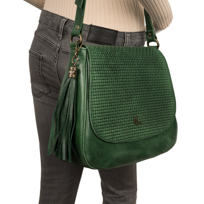 Torebka skórzana Canaletto z klapką z tłoczeniem plecionki – elegancja i funkcjonalność TD752s253t1