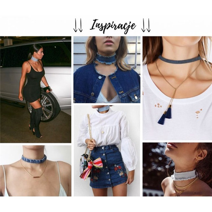 NASZYJNIK DENIM CHOKER Z KÓŁECZKIEM - N470