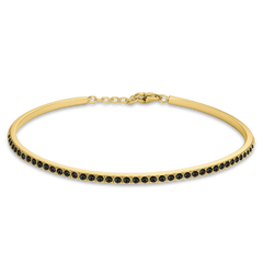 MINET Luksusowa złota bransoletka z czarną cyrkonią Au 585/1000 4,05g