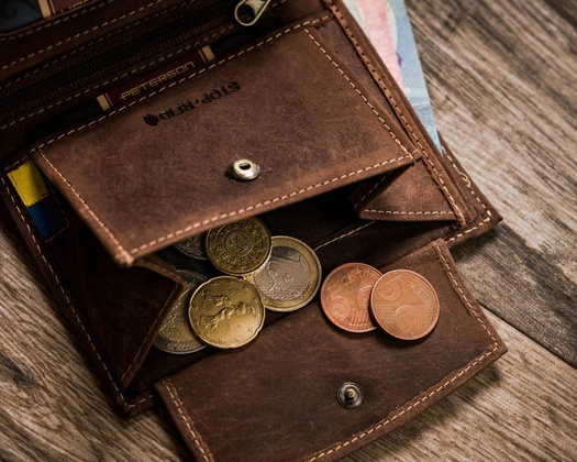 Skórzany portfel męski bez zapięcia z systemem rfid